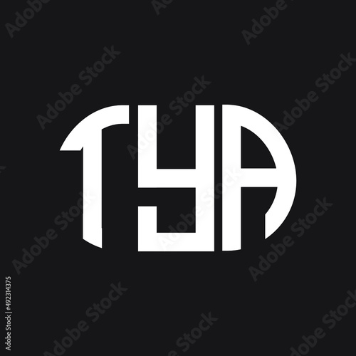 TYA letter logo design on black background. TYA creative initials letter logo concept. TYA letter design.