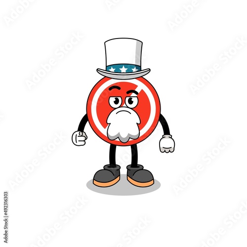 Illustration of stop sign cartoon with i want you gesture