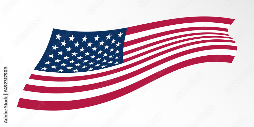 United States of America wavy flag decoration vector design United States of America wavy flag decoration vector design