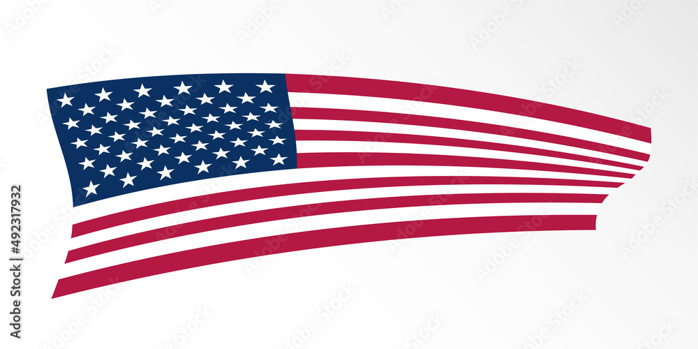 Fototapeta premium United States of America wavy flag decoration vector design
