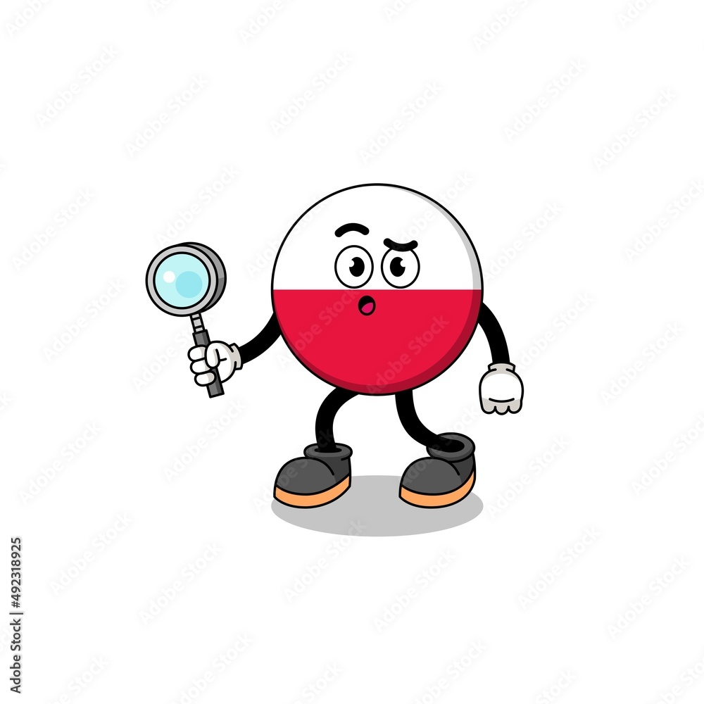 Mascot of poland flag searching Mascot of poland flag searching