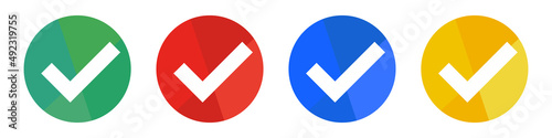 Round and modern check mark icon set.