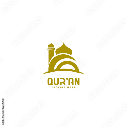 mosque logo vector simple and elegant design