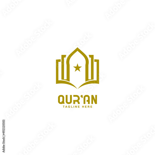 mosque logo vector simple and elegant design