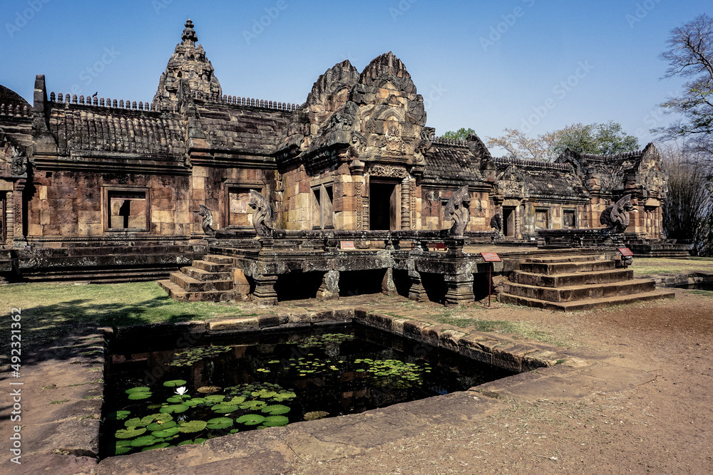 Prasat Hin Phanom Rung or Phanom Rung Historical Park It is an old stone castle built mostly from pink sandstone. It is located on the site of an extinct volcano in Buriram Province. This area in the 