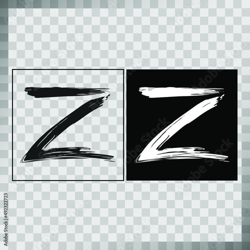 Z letter logo concept. Creative minimal template for design for business corporate identity. Vector image on a transparent background.