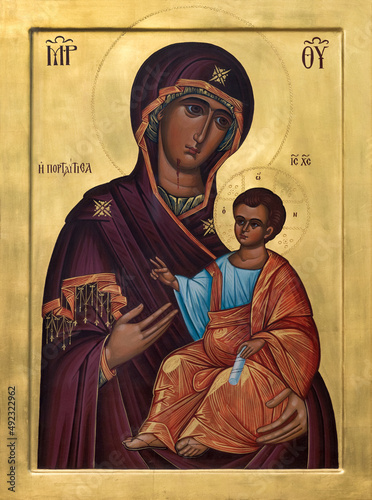 Painted Icon of the Mother of God Pantanassa, Vsetsaritsa, Queen of All