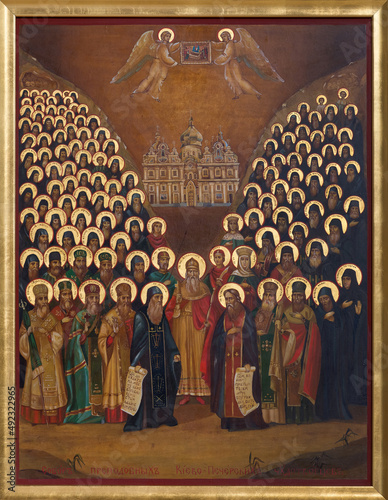 Icon of all Saints of the Kyiv Caves (Kiev Caves) Fototapet