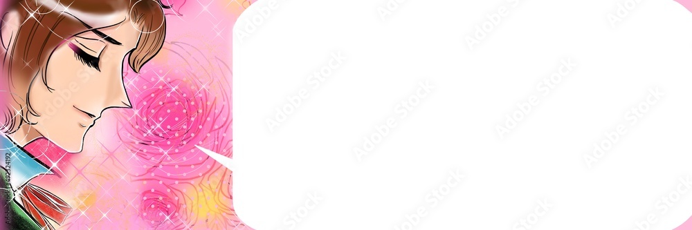 70年代少女漫画金髪緑の瞳のお姫様を見つめるかっこいい王子様のイラスト Stock Illustration Adobe Stock