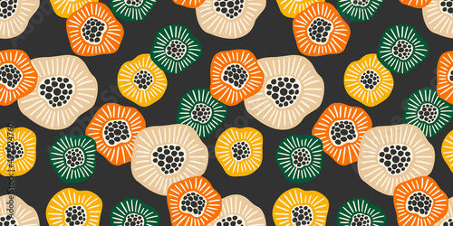 Abstract gentle seamless pattern with flowers. Modern design for paper, cover, fabric, interior decor and other