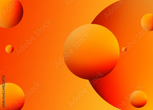 Abstract 3D Liquid Liquid Circle Pastels Orange Color Beautiful Background With Half Tone Textures.