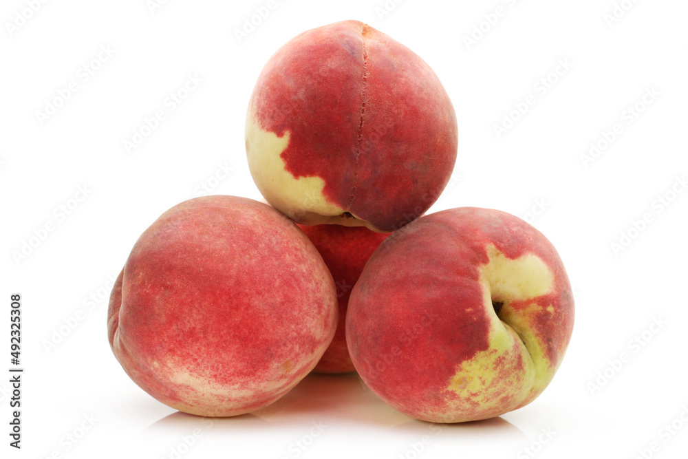 ripe peach on white background ripe peach on white background