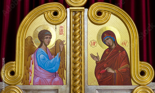 Canvas-taulu Icon of the Annunciation of the Virgin Mary on the Royal Doors