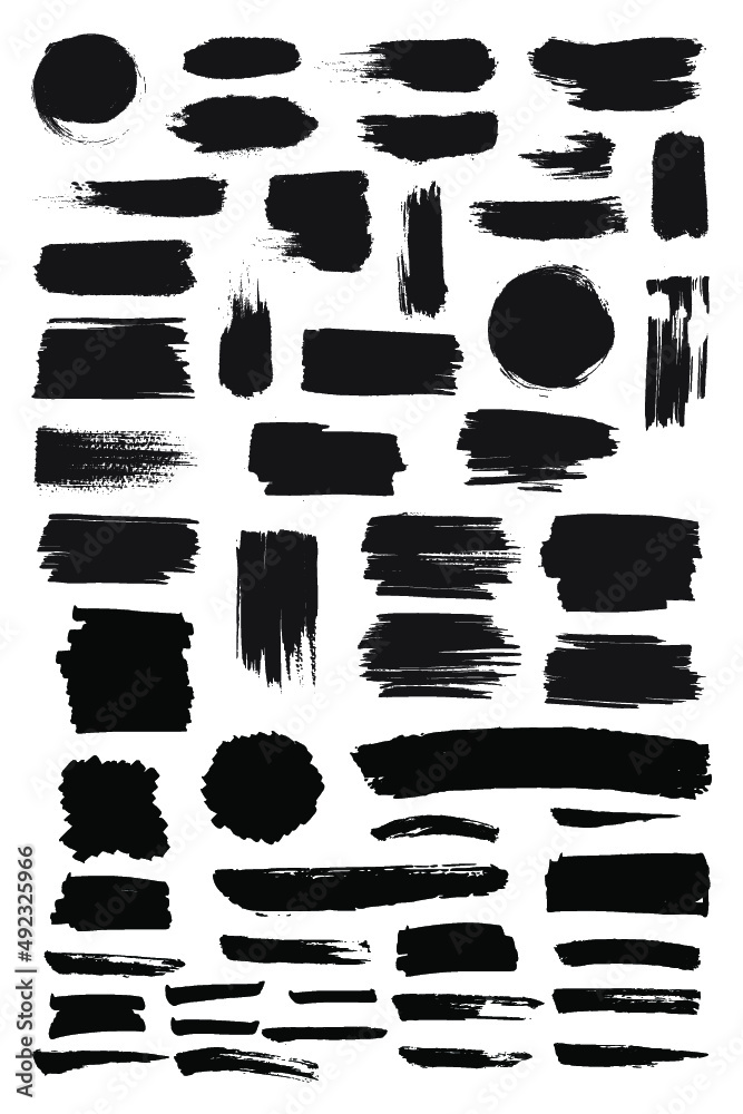 Black Brush Vector / Ai Illustrator File / Color and shapes can be changed  - obrazy, fototapety, plakaty 