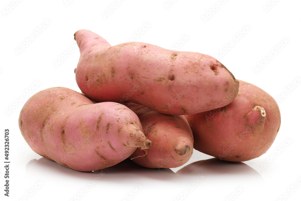 sweet potatoes on the white background sweet potatoes on the white background