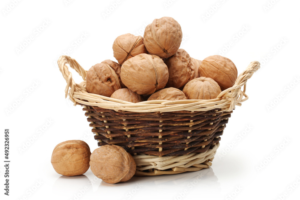 walnuts on a white background walnuts on a white background