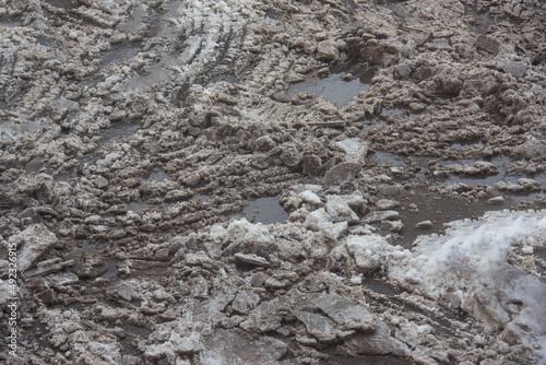 Texture of dirty snow