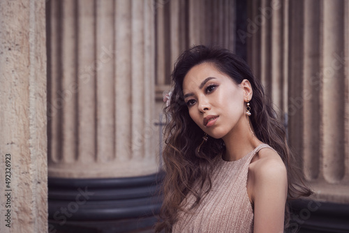 Close-up portrait of young asian beautiful woman