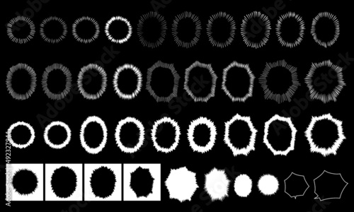 白色ののフラッシュの心の声のイメージなどの吹き出しの素材セット