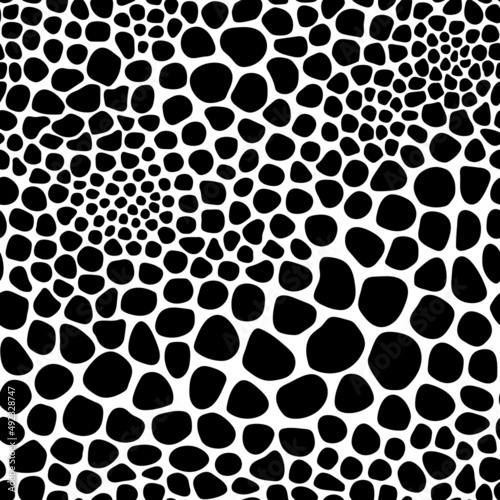 Seamless vector pattern of black pebbles.