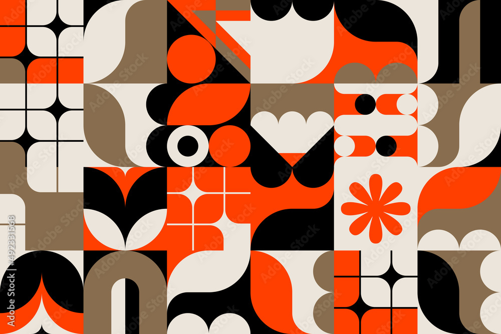 Swiss Design Artwork Aesthetics of Abstract Geometric Pattern Graphics Media Art