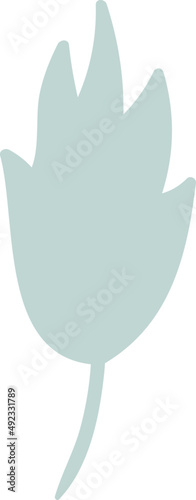 Decorative blue leaf, nature element