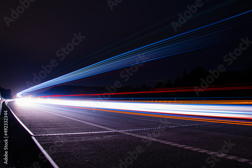 lights of cars with night. long exposure