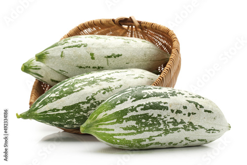 Snake gourd on white background  photo