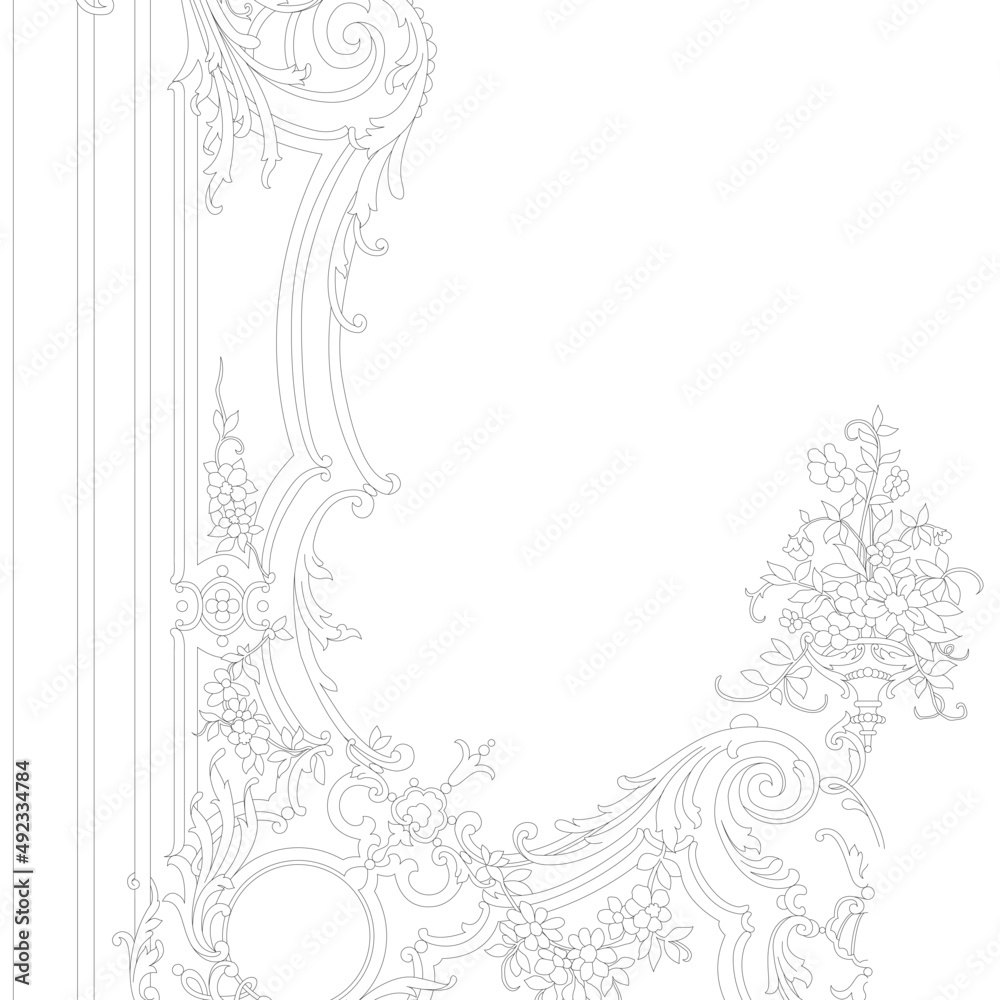 Obraz premium Salon ceiling painted with lines in the French style 