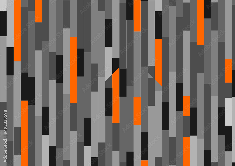 Vector image of gray, white and orange background with alternating straight lines.