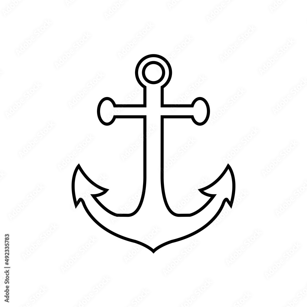 Graphic flat anchor icon for your design and website Graphic flat anchor icon for your design and website