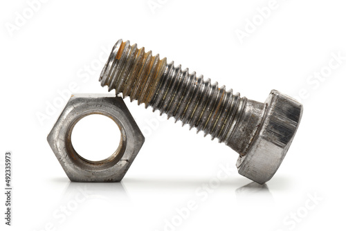 bolt and nut isolated