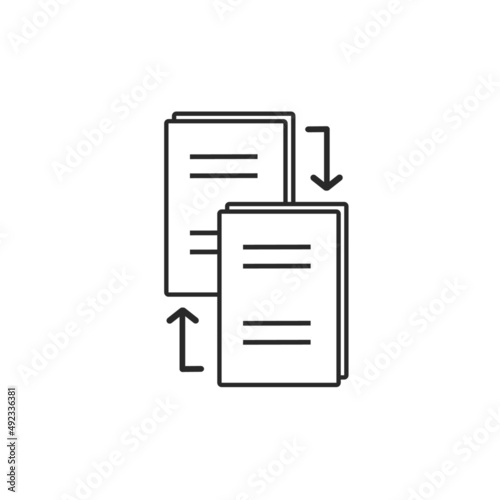 Data transfer icon , Document transfer concept , Editable stroke.