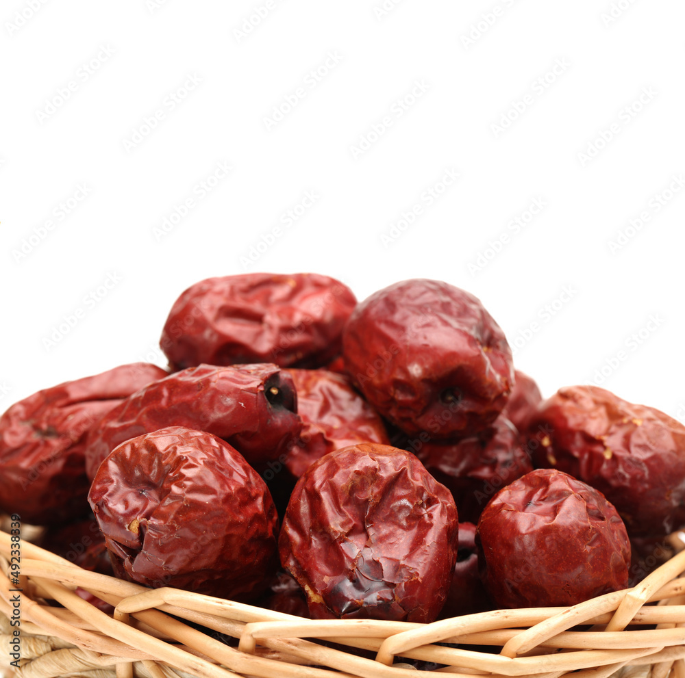 dried dates on a white background dried dates on a white background