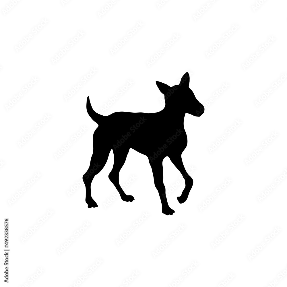 Dog silhouette icon design template vector isolated