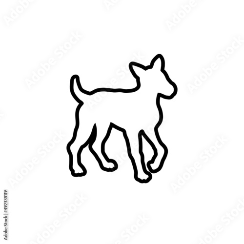 Dog outline icon design template vector isolated