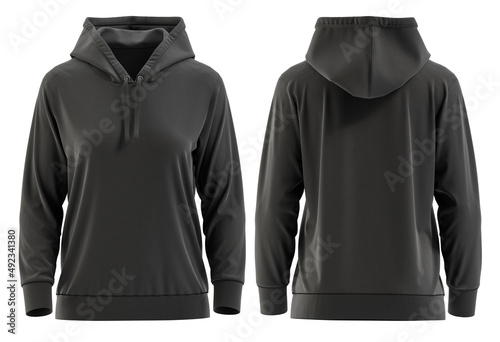 Quadro em tela Hoodie,  sweatshirt with long sleeves, women hoody with hood for your design mockup for print, isolated on white background