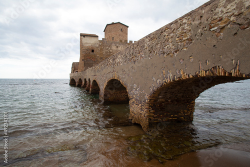 Ancient Fortress built over the thyrrenian sea photo