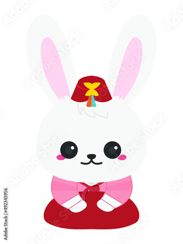 Holiday illustration, rabbit.