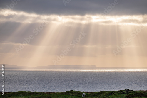 atardecer, Neist Point, isla de Skye, Highlands, Escocia, Reino Unido