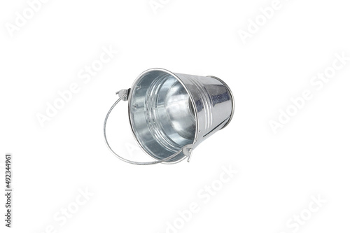 Metal bucket isolated on white