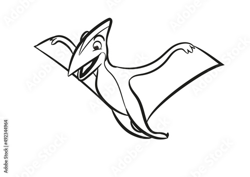 pterosaur cartoon illustration coloring book
