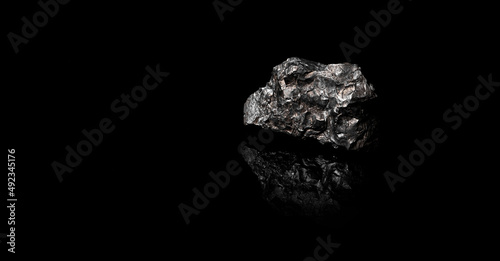 Macro Close up image of raw material Manganese Ore rock isolated