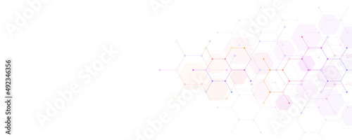 Abstract design element with geometric background and hexagons shape pattern © berCheck