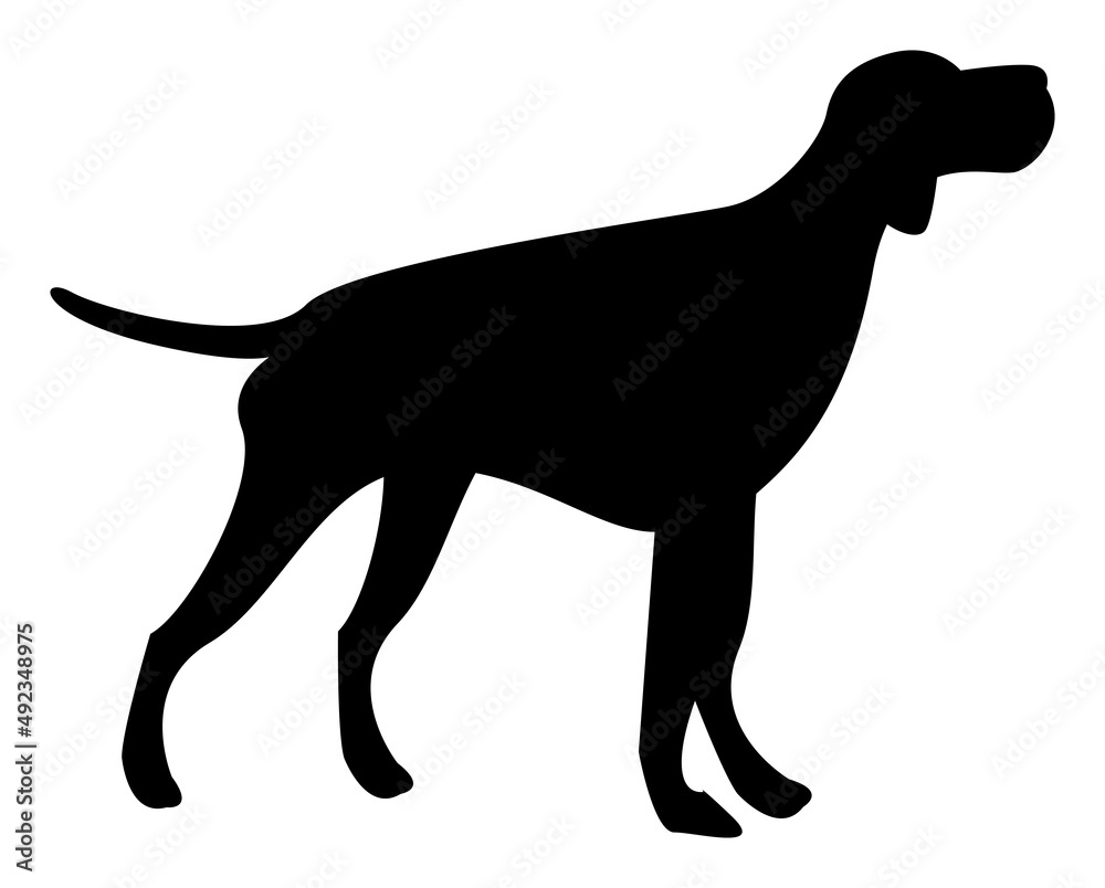 Silhouette Hound Dog as a Flat Icon