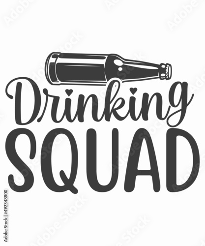 Irish Drinking Squad - funny St Patrick's Day inspirational lettering design for posters, flyers, t-shirts, cards, invitations, stickers, banners, gifts. Irish leprechaun shenanigans beer funny quote