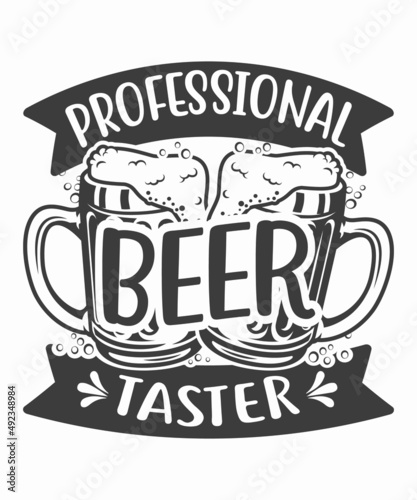 professional beer taster t shirt design.