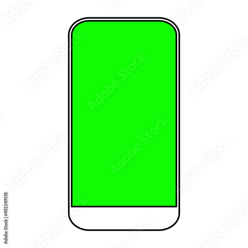 Green screen blank background, empty digital video template mockup vector illustration