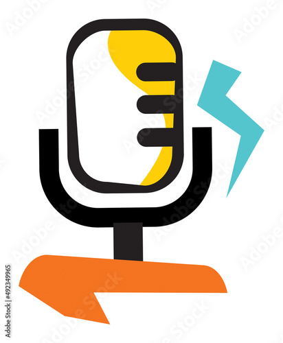 Colourful Microphone Icon for Podcasts, Audio and Music
