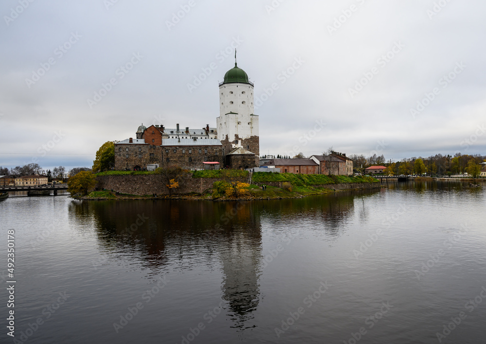 Vyborg Castle. Sightseeing of Russia. Vyborg castle - medieval castle in Vyborg town